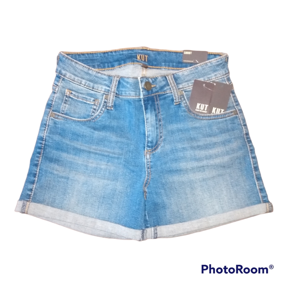 Kut From The Kloth Cuffed Denim Shorts NWT Size 2